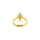 14K Gold Lab Grown Oval Diamond Floral Prong Engagement Ring