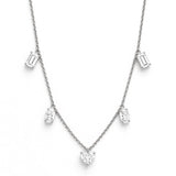 14K Gold Station Multi Shape Lab Grown Diamond Necklace