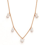 14K Gold Station Multi Shape Lab Grown Diamond Necklace