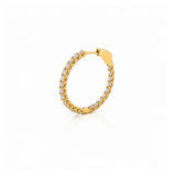 14K Gold Large Lab Grown Diamond U Prong Hoop Earrings