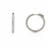 14K Gold Large Lab Grown Diamond U Prong Hoop Earrings