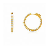 14K Gold Lab Grown Diamond U Prong Hoop Earrings