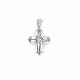 14K Gold Lab Grown Hexagon Cut Diamond Cross Pendant