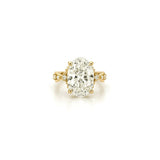 14K Gold Lab Grown Oval Diamond Weaved Engagement Ring