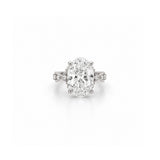 14K Gold Lab Grown Oval Diamond Weaved Engagement Ring
