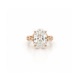 14K Gold Lab Grown Oval Diamond Weaved Engagement Ring