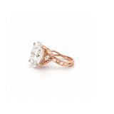 14K Gold Lab Grown Oval Diamond Weaved Engagement Ring
