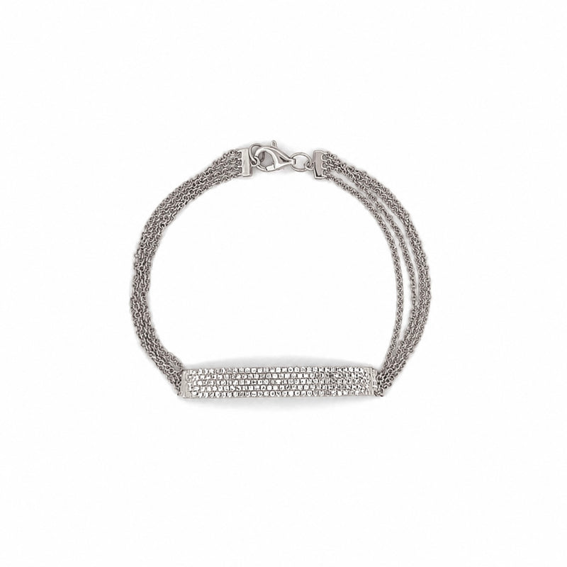 14K Gold Diamond Pavé Bar 4-Row Chain Bracelet