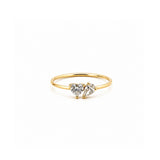 14K Gold Heart and Pear Toi Et Moi Diamond Band