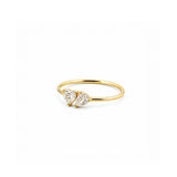 14K Gold Heart and Pear Toi Et Moi Diamond Band