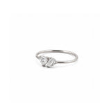 14K Gold Heart and Pear Toi Et Moi Diamond Band