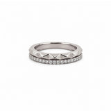 14K Gold Studded Two Row Diamond Band