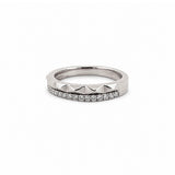 14K Gold Studded Two Row Diamond Band