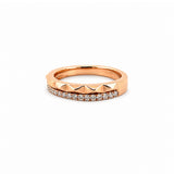 14K Gold Studded Two Row Diamond Band