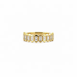 14K Gold Fluted Baguette Bezel Diamond Fashion Band