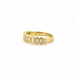 14K Gold Fluted Baguette Bezel Diamond Fashion Band