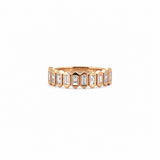 14K Gold Fluted Baguette Bezel Diamond Fashion Band