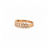 14K Gold Fluted Baguette Bezel Diamond Fashion Band