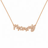 14K Gold Large Mommy Diamond Necklace