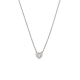 14K Gold Diamond Heart Halo Pendant Necklace