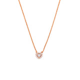14K Gold Diamond Heart Halo Pendant Necklace