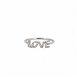 14K Gold Slanted 'LOVE' Diamond Ring