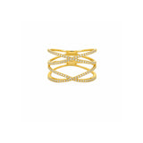 14K Gold Double X Ring