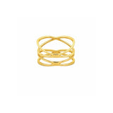 14K Gold Double X Ring