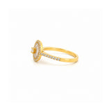14K Gold Round Shape Diamond Cluster Ring
