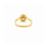 14K Gold Round Shape Diamond Cluster Ring