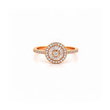 14K Gold Round Shape Diamond Cluster Ring