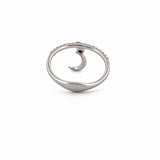 14K Gold Moon Dangle Diamond Ring
