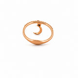 14K Gold Moon Dangle Diamond Ring