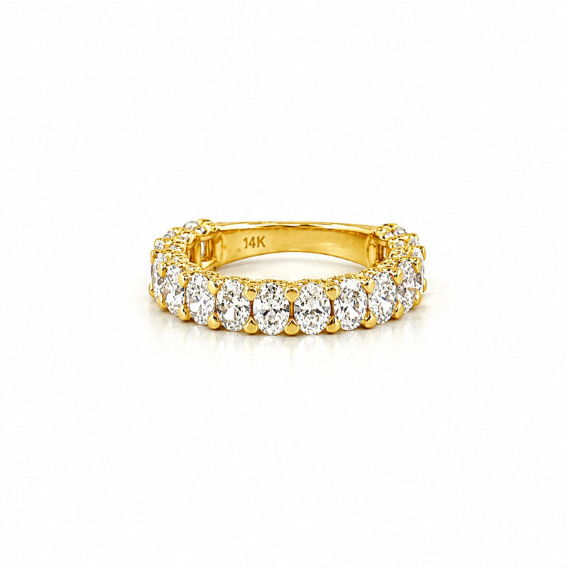 14K Gold Natural Diamond U Prong 3/4s Band