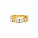 14K Gold Natural Diamond U Prong 3/4s Band