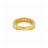 14K Gold Natural Diamond U Prong 3/4s Band