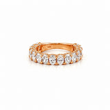14K Gold Natural Diamond U Prong 3/4s Band