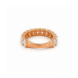 14K Gold Natural Diamond U Prong 3/4s Band