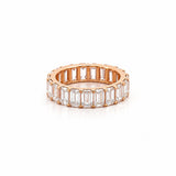 14K Gold Lab Grown 6.00 Carat Emerald Diamond Eternity Band