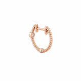 14K Gold Bezel Diamond Rope Earrings