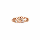 14K Gold Bezel Diamond Cuban Earrings