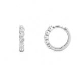 14K Gold Round Bezel Diamond Earrings