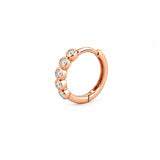 14K Gold Round Bezel Diamond Earrings