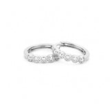 14K Gold Round Bezel Diamond Earrings
