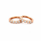 14K Gold Round Bezel Diamond Earrings