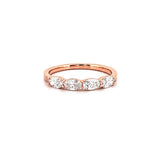 14K Gold Quarter Oval Diamond Band