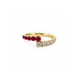 14K Gold Ruby and Diamond Wrapped Band