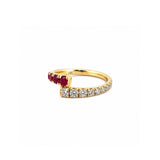 14K Gold Ruby and Diamond Wrapped Band