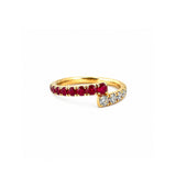 14K Gold Ruby and Diamond Wrapped Band