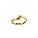14K Gold Ruby and Diamond Wrapped Band